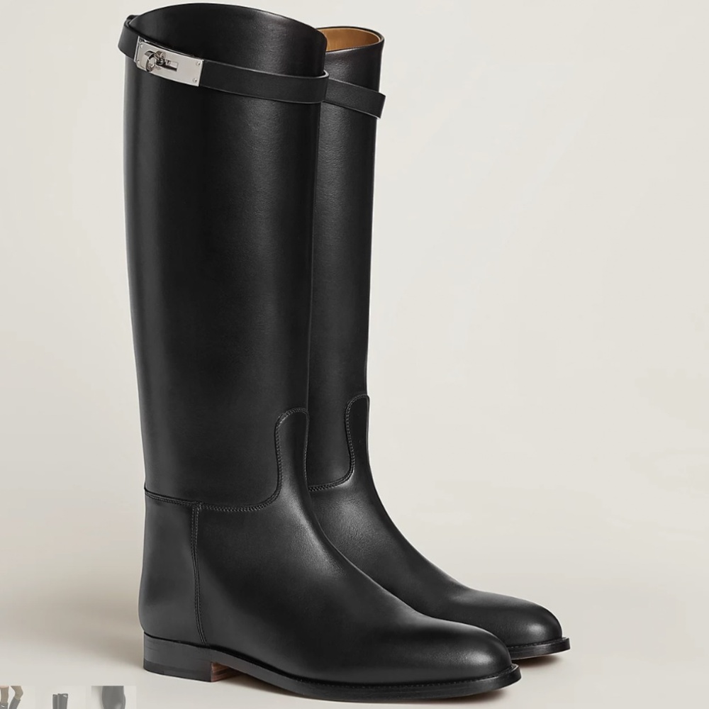 Hermes Kelly Black Jumping Riding Boots 39.5